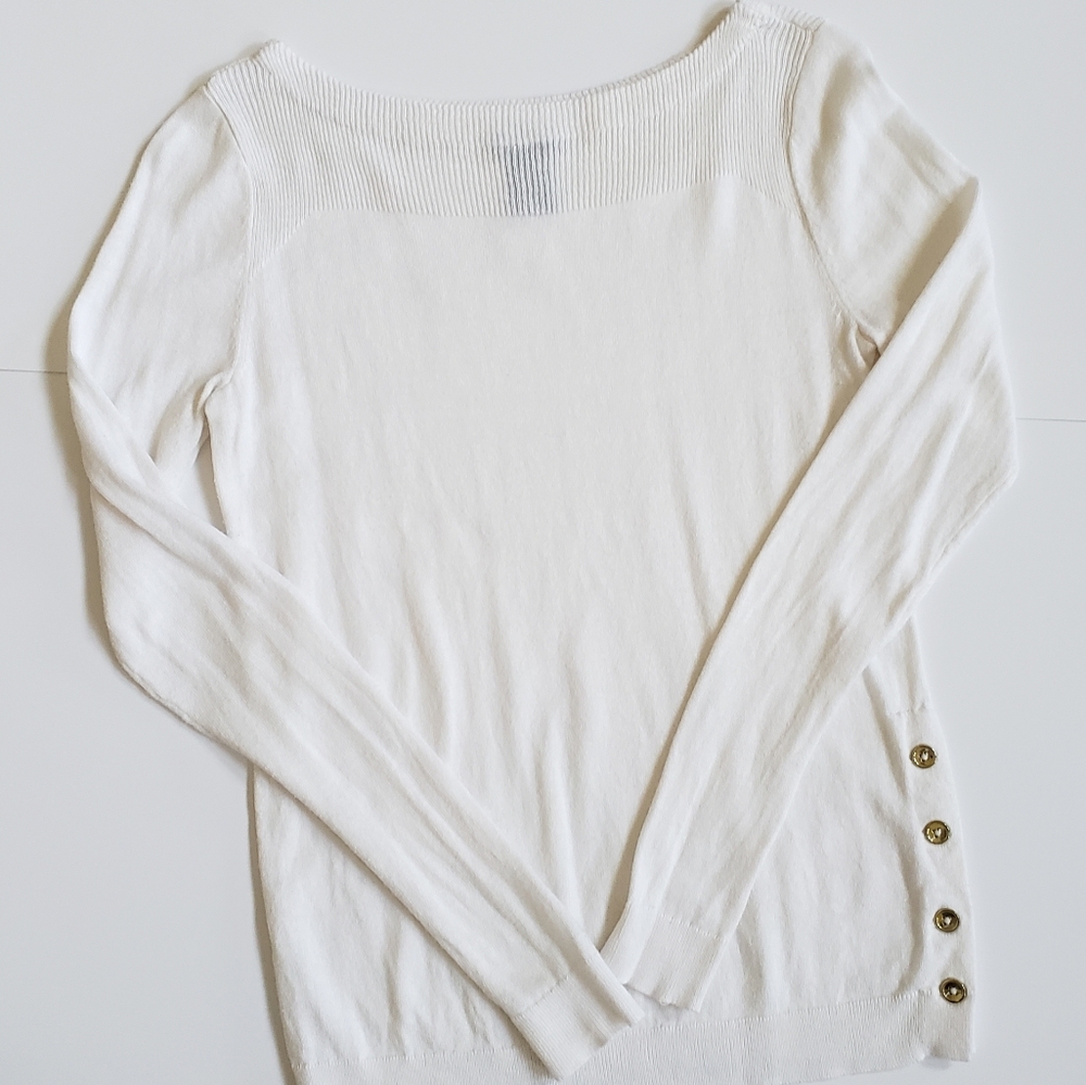 Womens Ann Taylor cream boatneck sweater